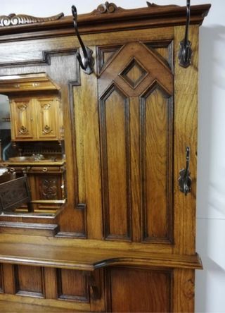 Antiguo perchero roble restaurado