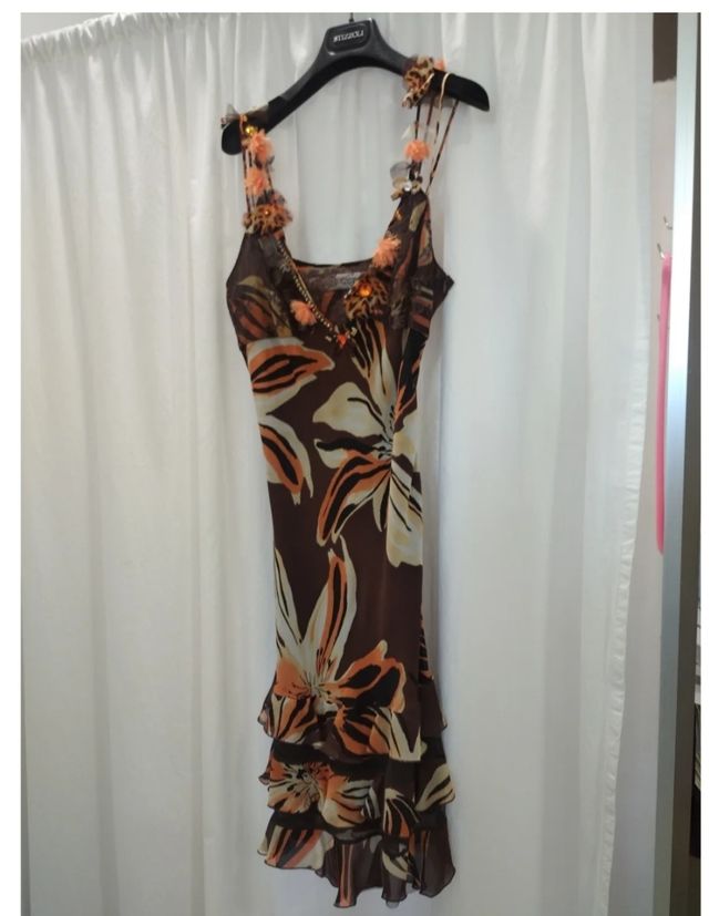 Abito floreale misto seta