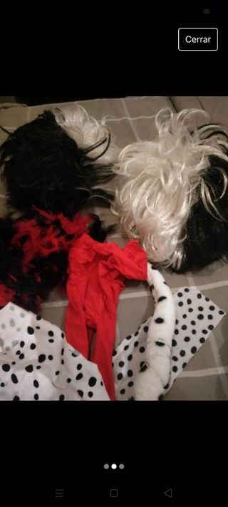 Peluca disfraz Cruela de Vil