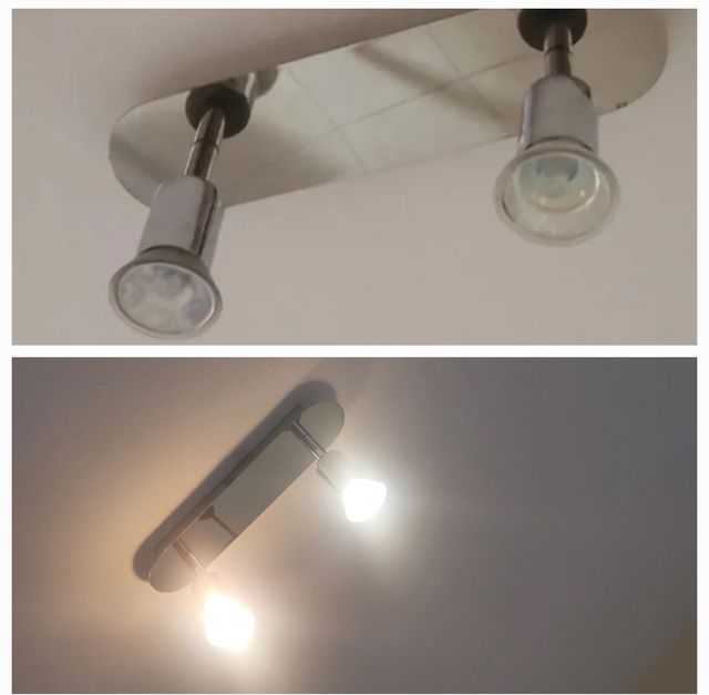 Regleta luz de dos focos