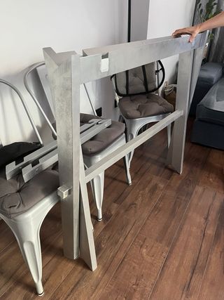 Mesa de cristal rectangular Banak  4 sillas