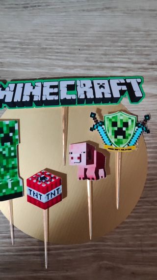 Cake topper Minecraft tarta personalizad