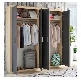 Armario ropero con 4 puertas grafito