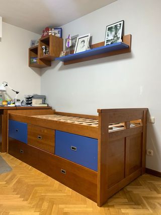 Cama nido madera y colchón