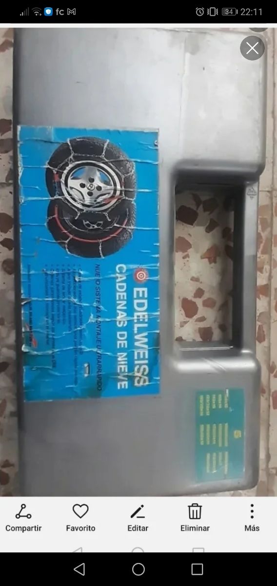 Cadenas rueda coche nieve barro