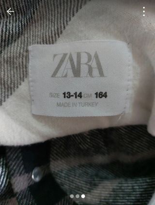 Camisa rapaz 14 anos da Zara