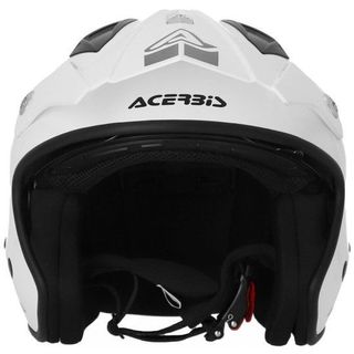 casco moto jet acerbis aria trial blanco brillante