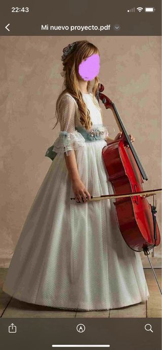 Vestido de comunion y tocado a juego