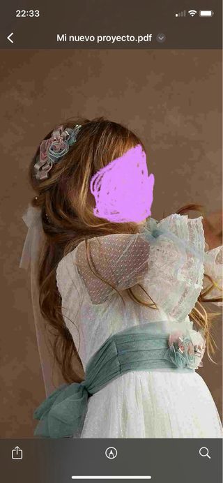 Vestido de comunion y tocado a juego