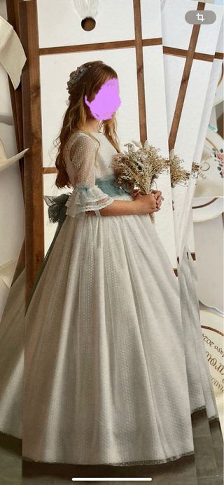 Vestido de comunion y tocado a juego