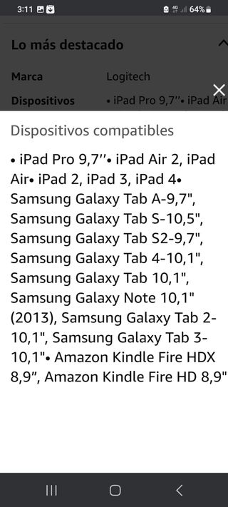 Teclado funda Logitech Universal Folio