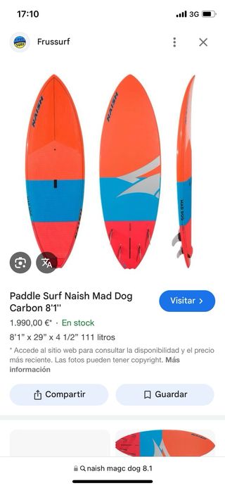 Paddle Surf Naish Mad Dog carbon 8.1