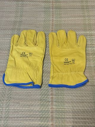 Guantes de trabajo de cuero amarillos