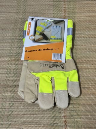 Guantes de trabajo fluorescentes de cuero