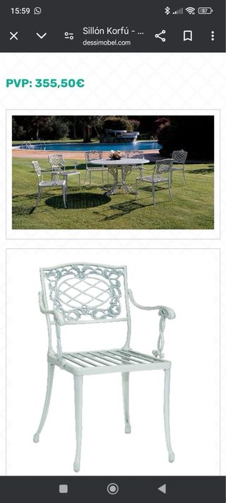 Mesa y butacas terraza