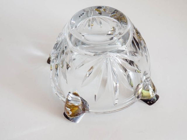 Cenicero de cristal y plata