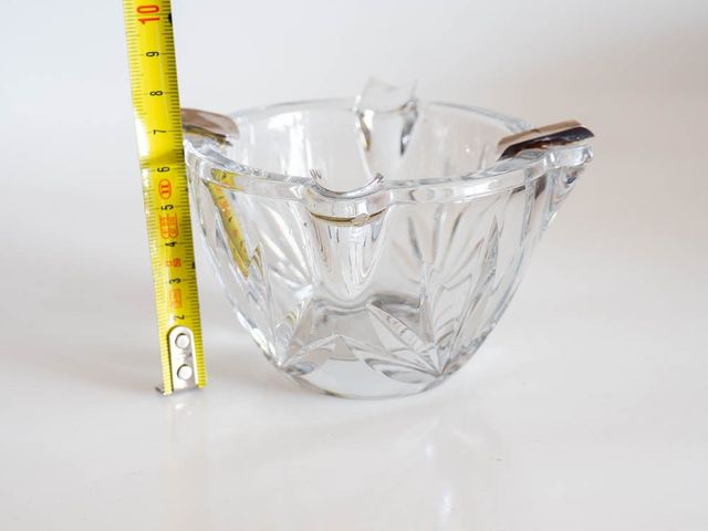 Cenicero de cristal y plata