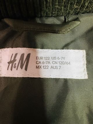 Giaccone imbottito invernale HM bambino 6/7 anni