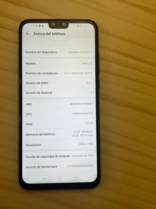 Huawei Y9 2019 64GB . Libre 4GLTE