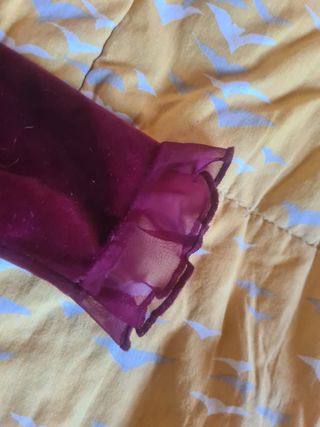 Costume bambina vellutato bordeaux