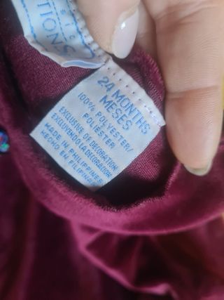 Costume bambina vellutato bordeaux