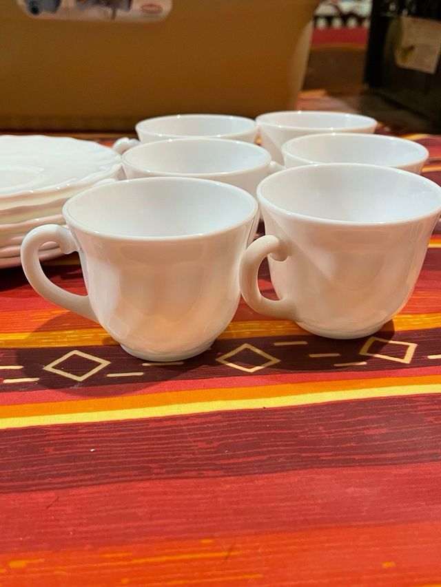 SET 6 TAZZINA CAFFE CON PIATTO VETRO ARCOPA