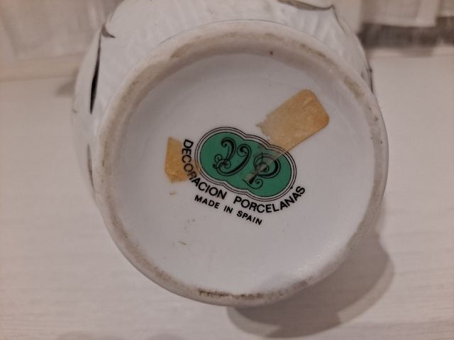 Jarra porcelana plata de ley