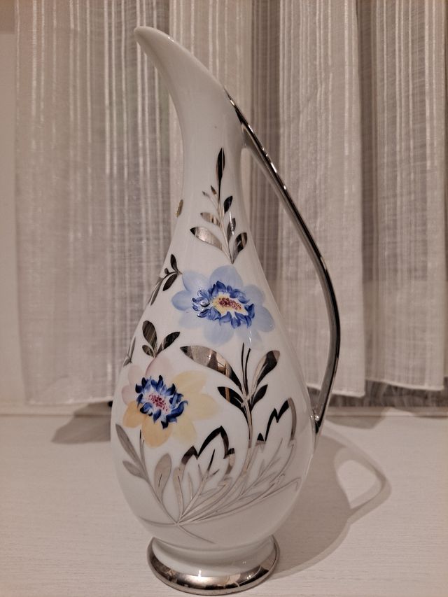 Jarra porcelana plata de ley