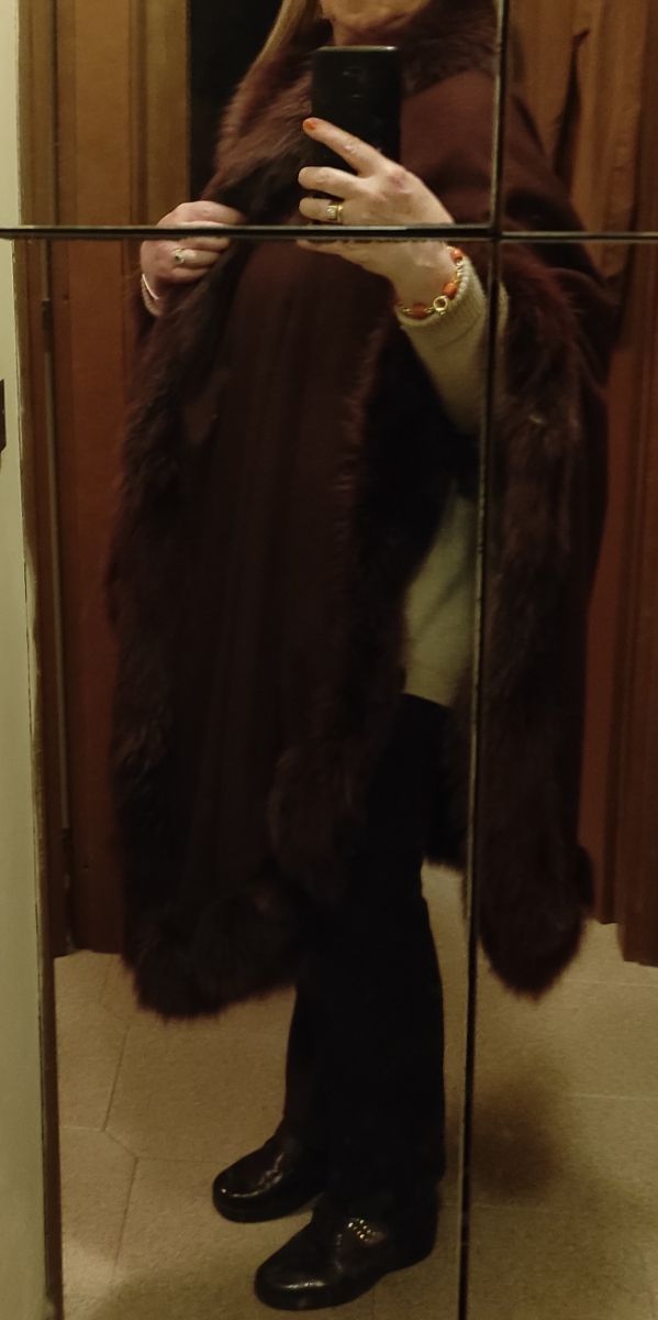 Mantella cashmere e volpe