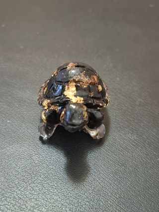 Tartaruga resina ossidiana foglia oro
