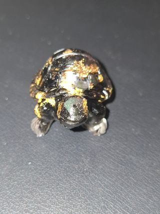 Tartaruga resina ossidiana foglia oro