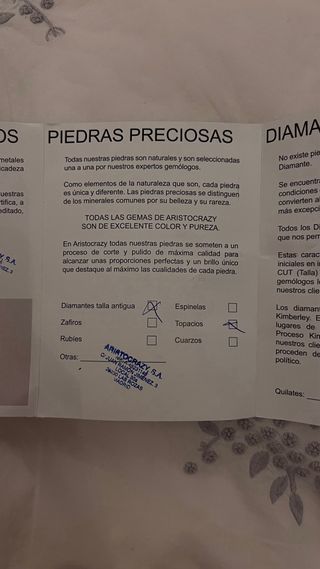 Aristocrazy anillo plata diamantes y topacio