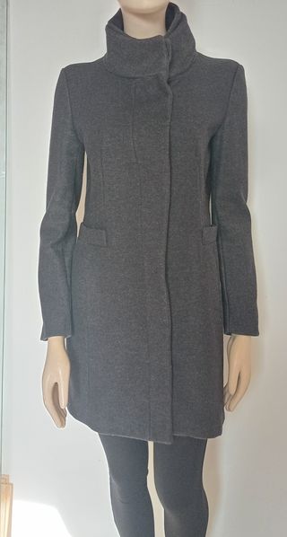 Abrigo mujer paño gris 80% Lana