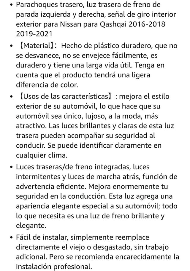 🆕 Luces Traseras Nissan Qashqai 16-21