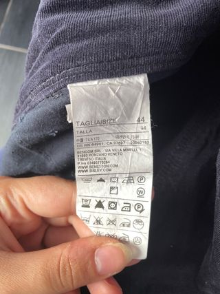 Gonna in velluto blu a costine