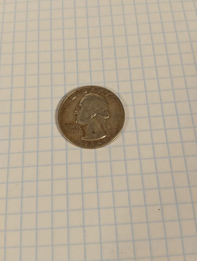 Quarter dollar 1964 U.S Mint, Plata