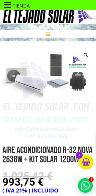 Kit solar 1200w con aire acondicionado