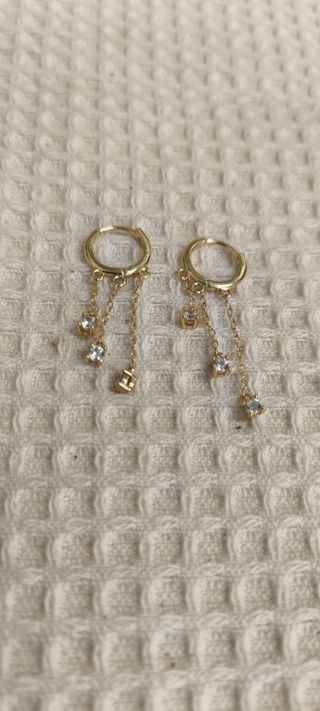 Pendientes 3 cadenas plata y zircon