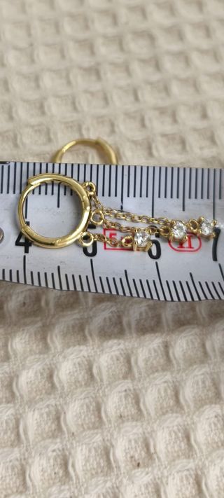 Pendientes 3 cadenas plata y zircon