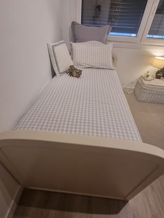 Cama nido de 90 cm color blanca con dos colchones
