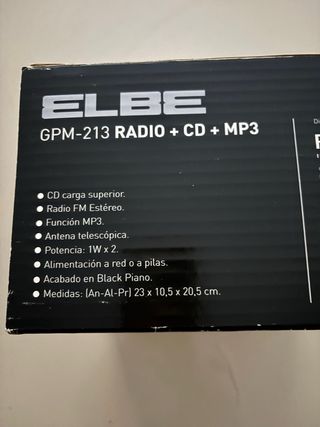Elbe radio CD mp3 portátil