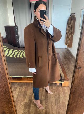 Nuevo abrigo marrón Cachemire 1638 talla L