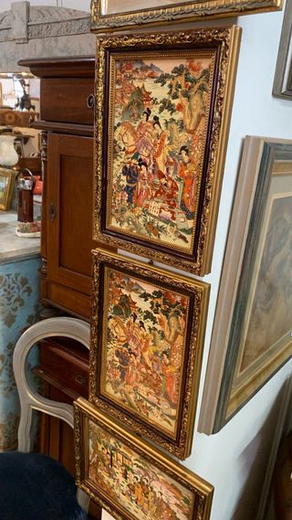 Pittura Cinese su ceramica Vintage