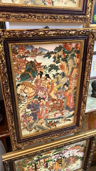 Pittura Cinese su ceramica Vintage