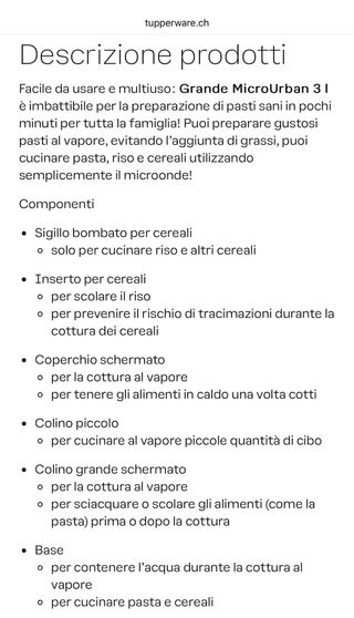 TUPPERWARE MICRO URBAN: CUOCI RISOMICRO GOURMET 