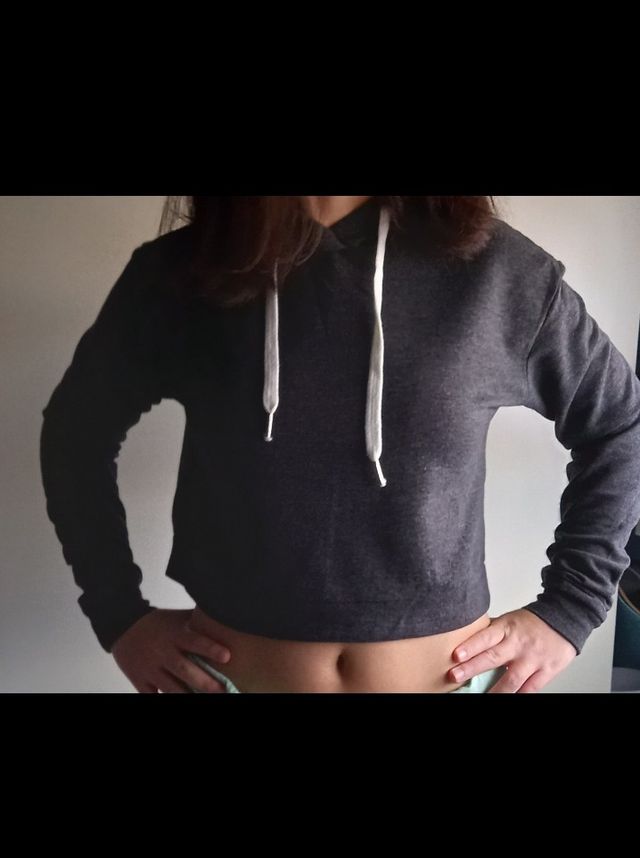 Felpa crop top Alcott grigia taglia S