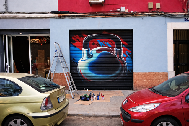 MURAL pintor graffiti local comercial decofachadas