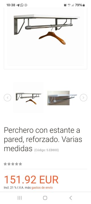 PERCHERO ESTANTE DE ACERO