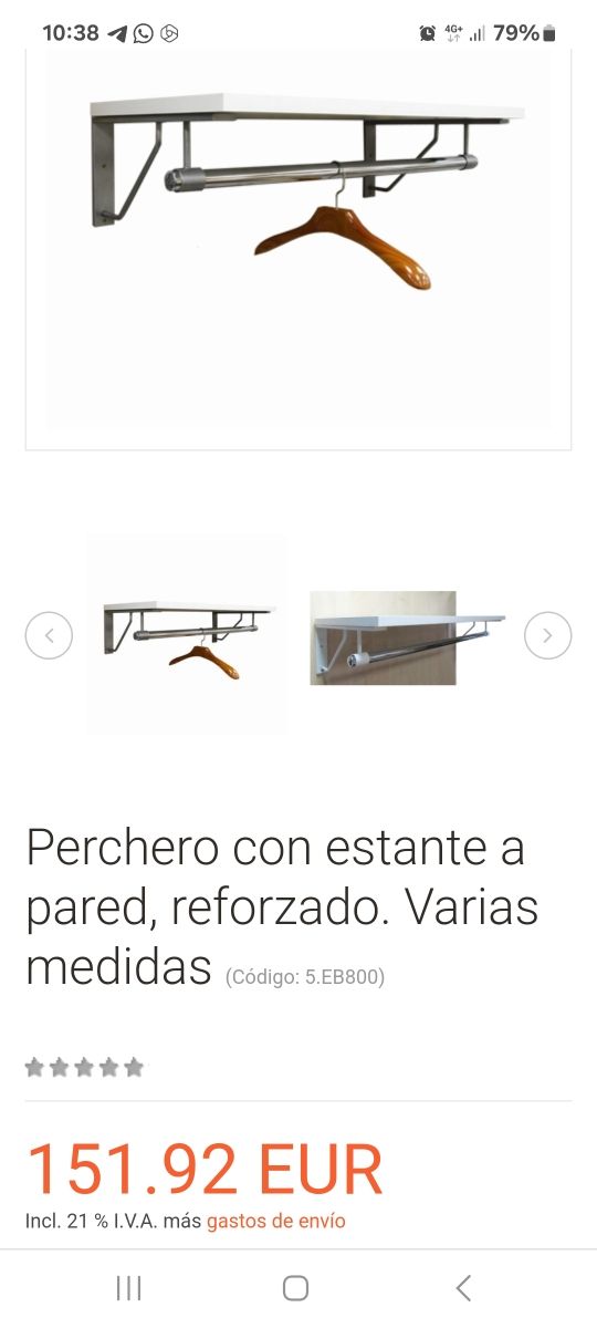 PERCHERO ESTANTE DE ACERO