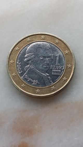 Moneda de Austria año 2002 con HERROR DE ACUÑACION